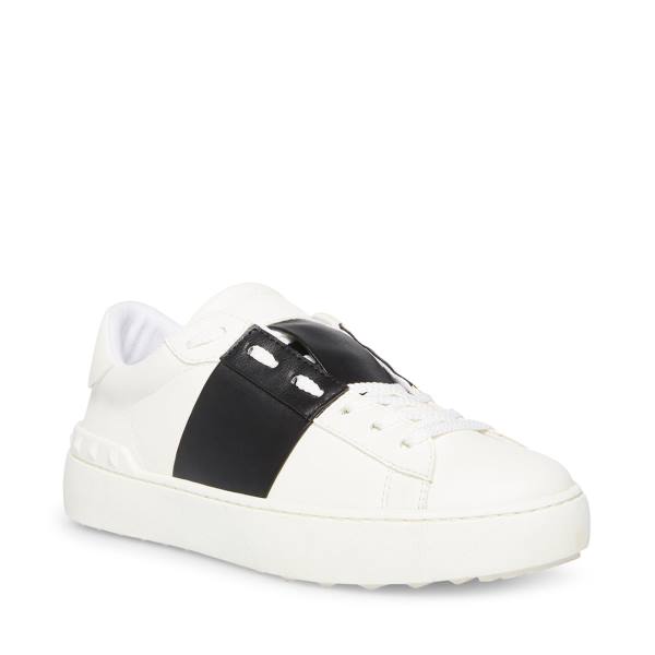 Steve Madden Keaton Joggesko Dame Hvite Svarte | SM-251CN