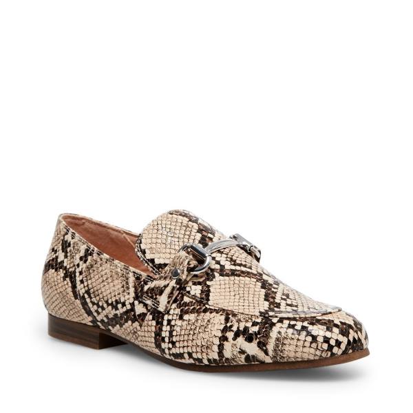 Steve Madden Kensley Tan Snake Flate Sko Dame Brune Slangeprint | SM-526RG