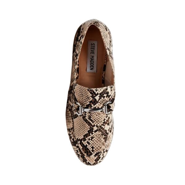 Steve Madden Kensley Tan Snake Flate Sko Dame Brune Slangeprint | SM-526RG