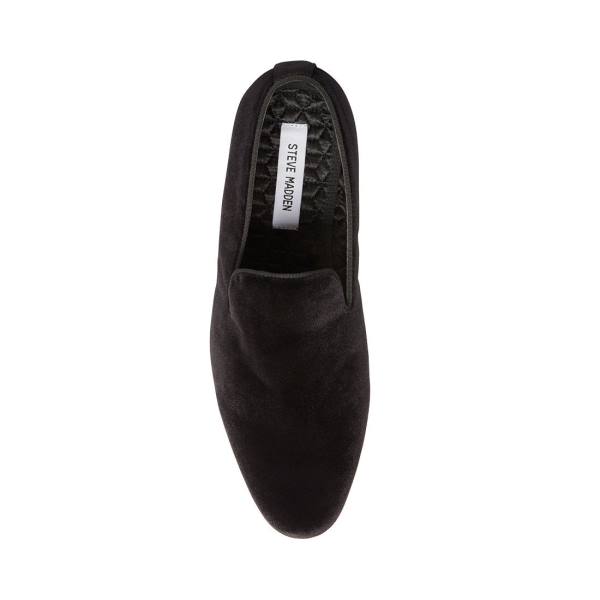 Steve Madden Laight Velvet Loafers Herre Svarte | SM-396EB