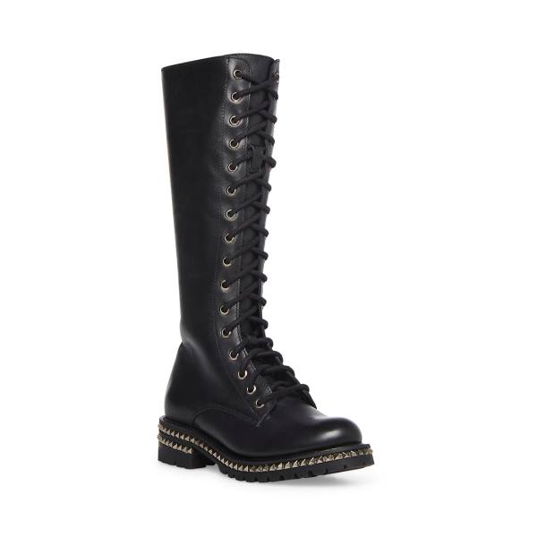 Steve Madden Lakewood Lær Støvler Dame Svarte | SM-673ZT