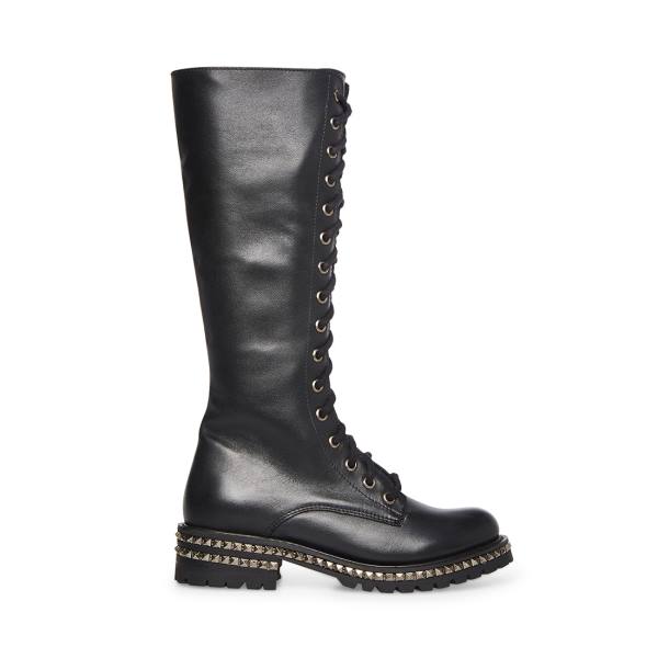 Steve Madden Lakewood Lær Støvler Dame Svarte | SM-673ZT