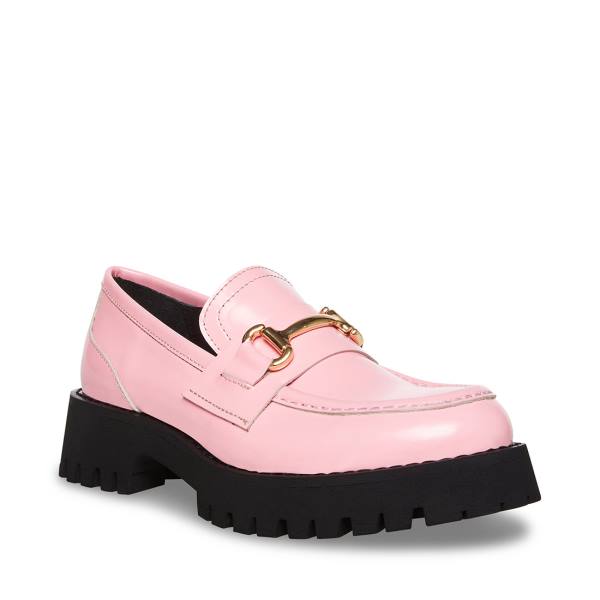 Steve Madden Lando Lær Loafers Dame Rosa | SM-275QK