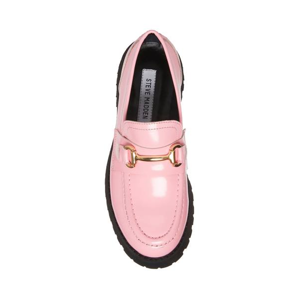 Steve Madden Lando Lær Loafers Dame Rosa | SM-275QK