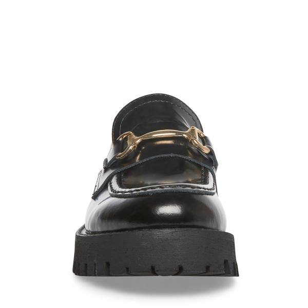 Steve Madden Lando Lær Loafers Dame Svarte | SM-084GF