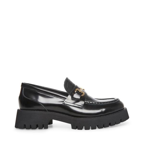 Steve Madden Lando Lær Loafers Dame Svarte | SM-084GF