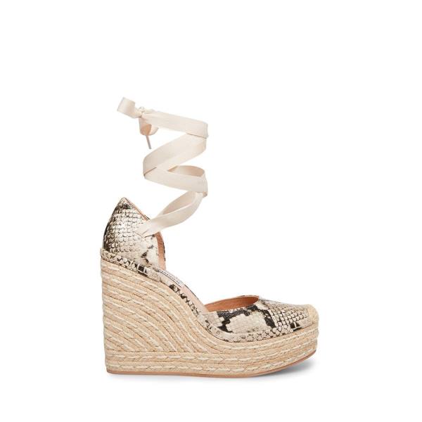 Steve Madden Lani Snake Sandaler Dame Gull Slangeprint | SM-072QH