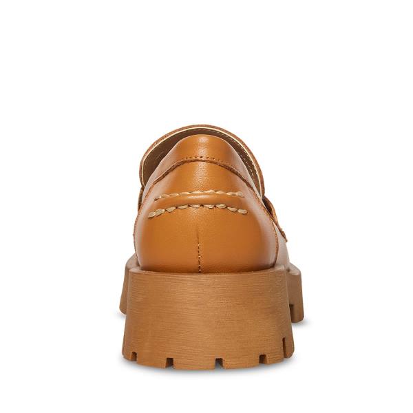 Steve Madden Lawrence Cognac Lær Loafers Dame Brune | SM-236BX