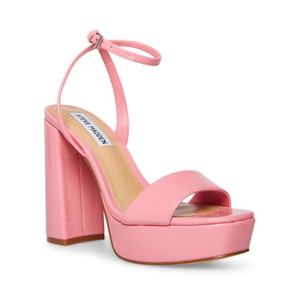 Steve Madden Lessa Patent Heel Høye Hæler Dame Rosa | SM-035YZ