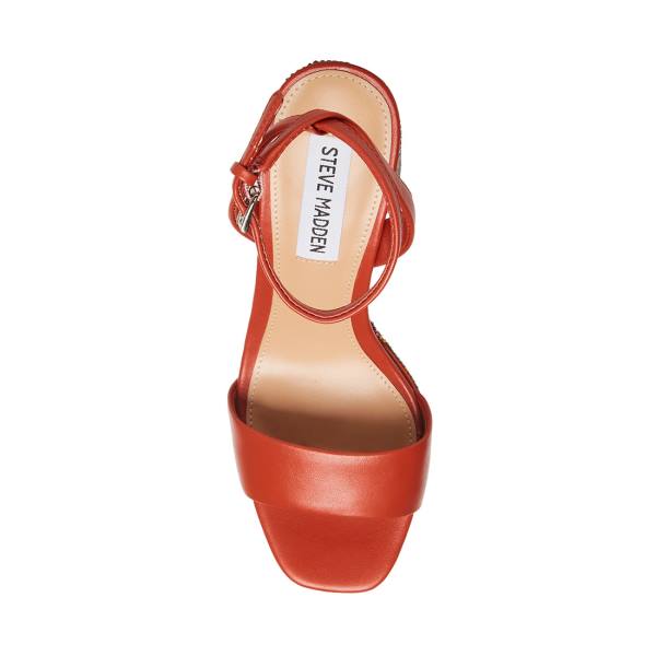 Steve Madden Lessora Rust Heel Høye Hæler Dame Rød Multicolor | SM-735GL