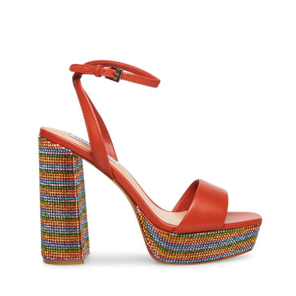 Steve Madden Lessora Rust Heel Høye Hæler Dame Rød Multicolor | SM-735GL