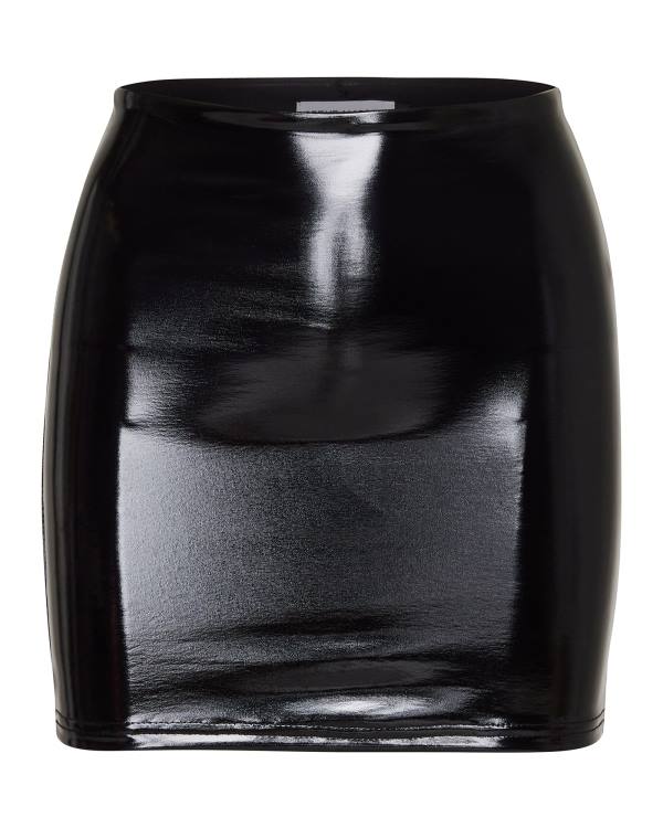 Steve Madden Liquid Vinyl Mini Skjørt Dame Svarte | SM-625JC