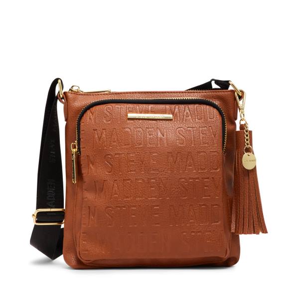 Steve Madden Logo Crossbody Cognac Skulderveske Dame Brune | SM-801AM