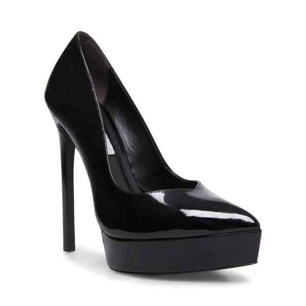 Steve Madden Luxury Patent Heel Høye Hæler Dame Svarte | SM-625GO