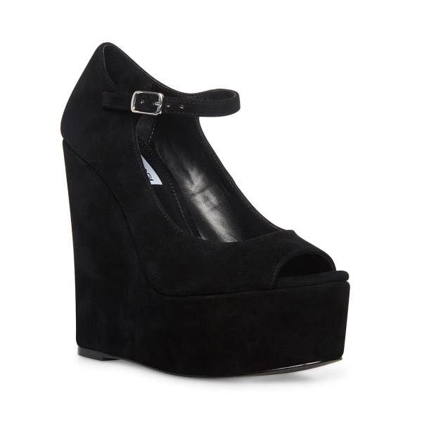 Steve Madden Macie Semsket Skinn Heel Høye Hæler Dame Svarte | SM-235HG