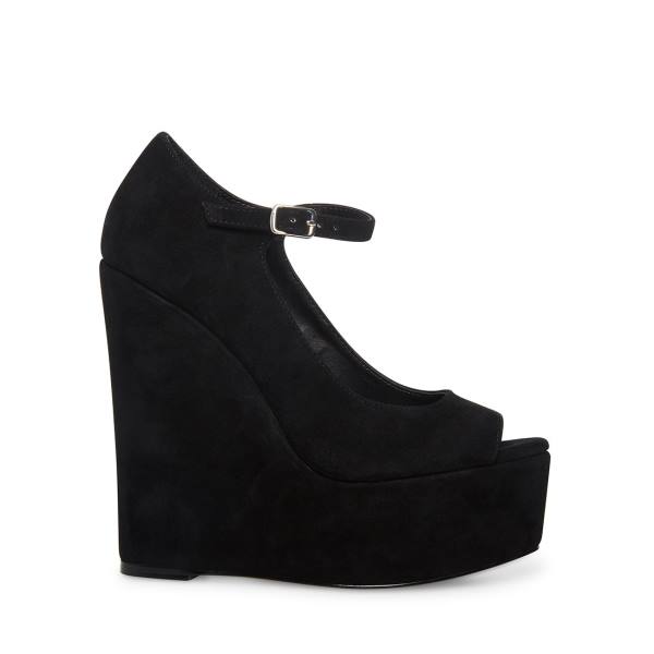 Steve Madden Macie Semsket Skinn Heel Høye Hæler Dame Svarte | SM-235HG