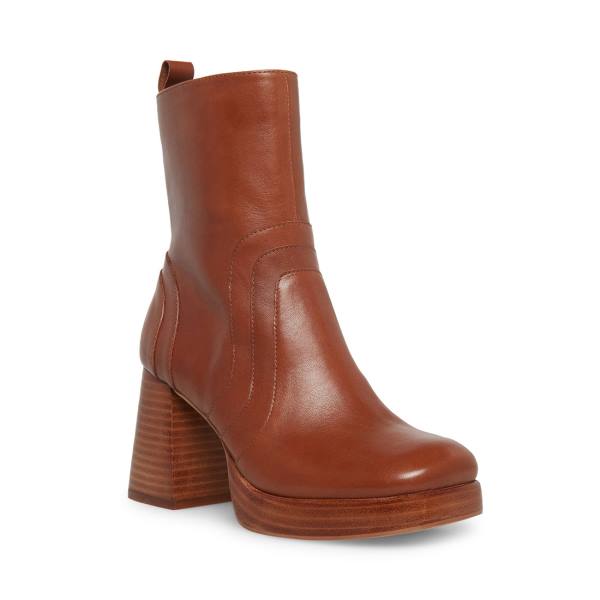 Steve Madden Maggie Lær Ankelstøvletter Dame Brune | SM-189BK