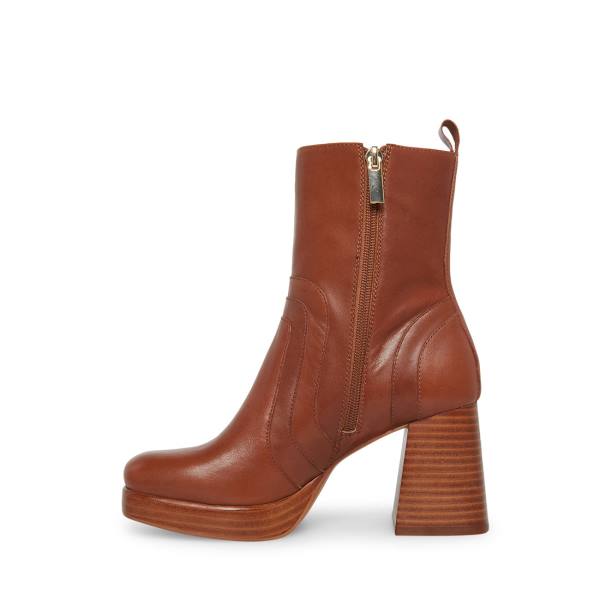 Steve Madden Maggie Lær Ankelstøvletter Dame Brune | SM-189BK