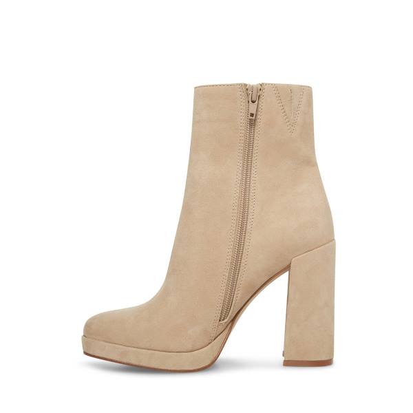 Steve Madden Main Sand Semsket Skinn Ankelstøvletter Dame Brune | SM-830FR