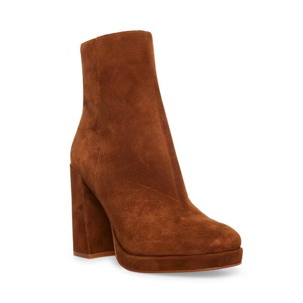 Steve Madden Main Semsket Skinn Ankelstøvletter Dame Brune | SM-539TC