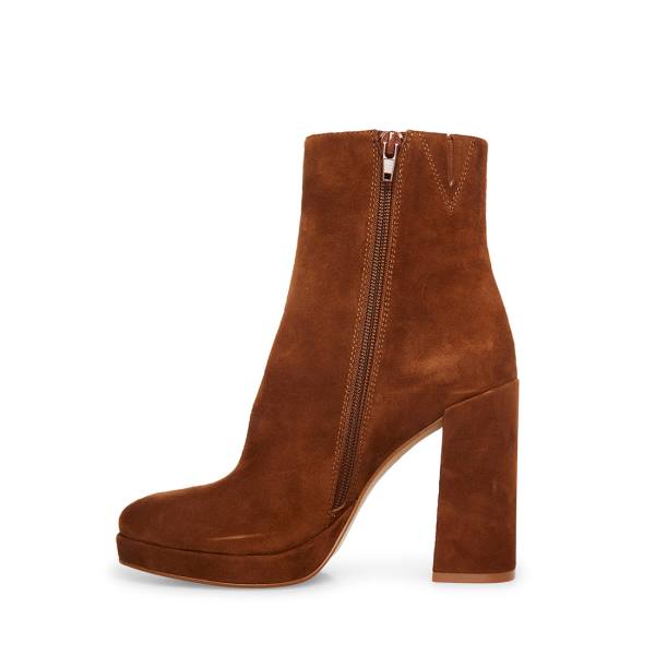 Steve Madden Main Semsket Skinn Ankelstøvletter Dame Brune | SM-539TC