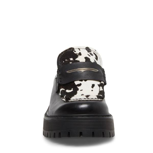 Steve Madden Malvern-c Loafers Dame Svarte Hvite | SM-796QL