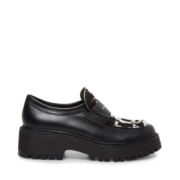 Steve Madden Malvern-c Loafers Dame Svarte Hvite | SM-796QL