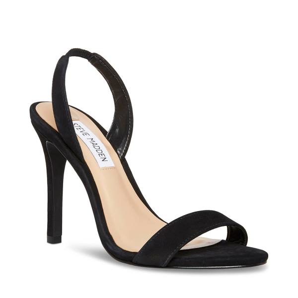 Steve Madden Marbella Nubuck Heel Høye Hæler Dame Svarte | SM-623XT