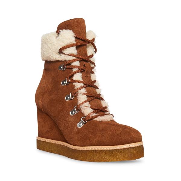 Steve Madden Marcel Cognac Semsket Skinn Ankelstøvletter Dame Brune | SM-640OL