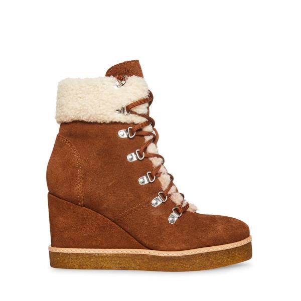 Steve Madden Marcel Cognac Semsket Skinn Ankelstøvletter Dame Brune | SM-640OL