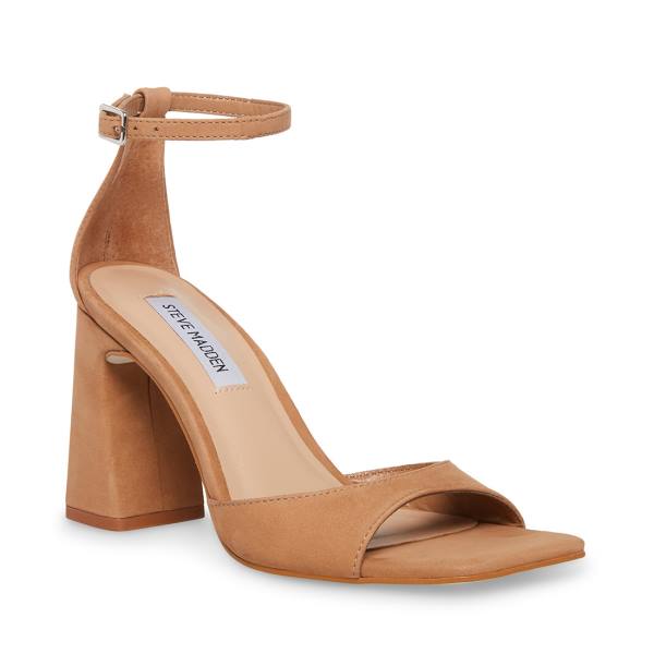 Steve Madden Margot Camel Nubuck Heel Høye Hæler Dame Brune | SM-653RO