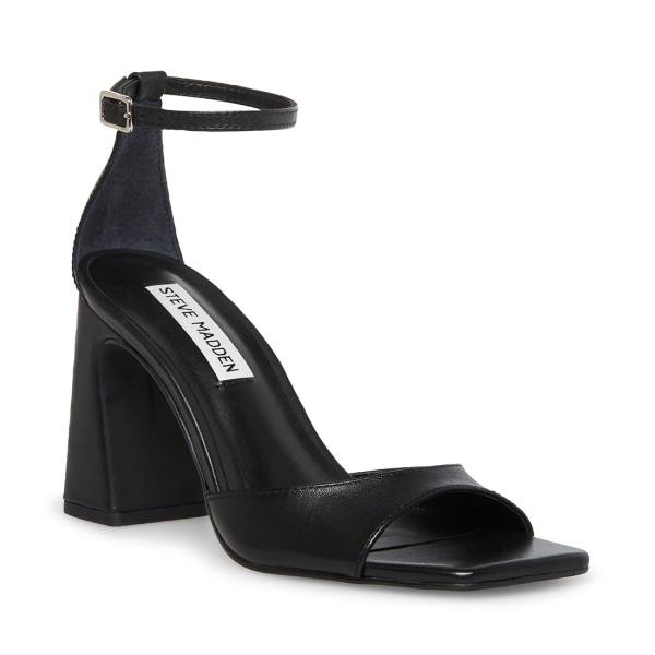 Steve Madden Margot Lær Heel Høye Hæler Dame Svarte | SM-563VR