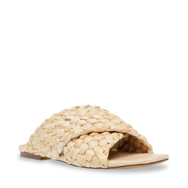 Steve Madden Marina Natural Raffia Sandaler Dame Beige | SM-572GX