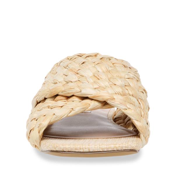 Steve Madden Marina Natural Raffia Sandaler Dame Beige | SM-572GX