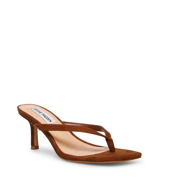 Steve Madden Melrose Chestnut Semsket Skinn Heel Høye Hæler Dame Brune | SM-091ZI