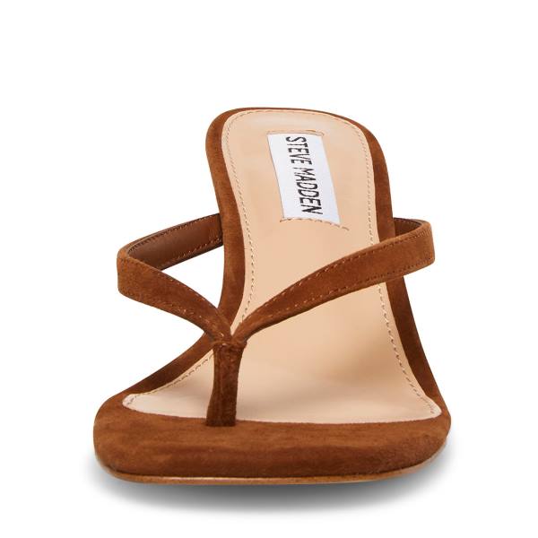 Steve Madden Melrose Chestnut Semsket Skinn Heel Høye Hæler Dame Brune | SM-091ZI