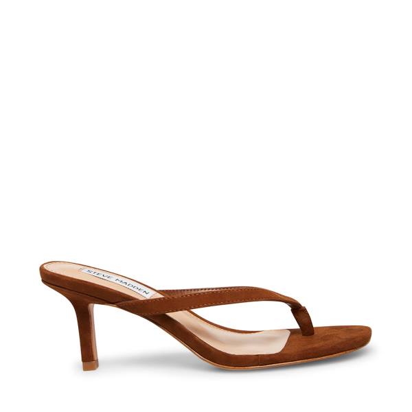 Steve Madden Melrose Chestnut Semsket Skinn Heel Høye Hæler Dame Brune | SM-091ZI