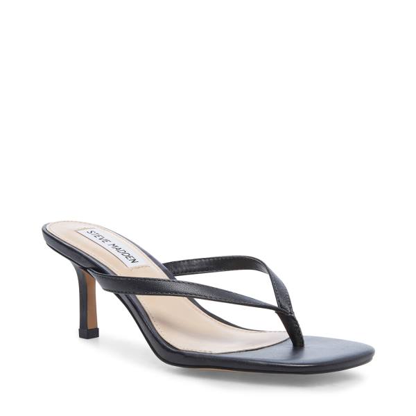 Steve Madden Melrose Lær Heel Høye Hæler Dame Svarte | SM-638AJ