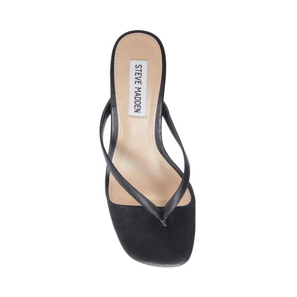 Steve Madden Melrose Lær Heel Høye Hæler Dame Svarte | SM-638AJ