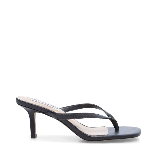 Steve Madden Melrose Lær Heel Høye Hæler Dame Svarte | SM-638AJ