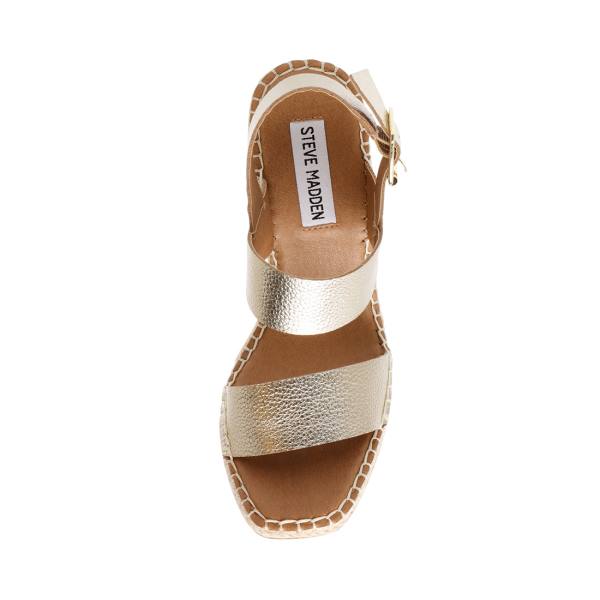 Steve Madden Meridian Lær Sandaler Dame Gull | SM-263NX