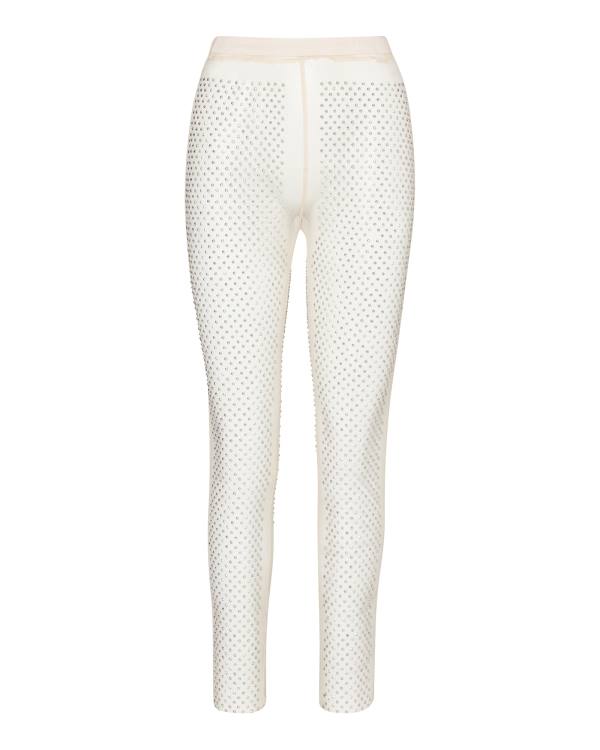 Steve Madden Mesh Rhinestone Pants Ivory Bukser Dame Hvite | SM-682FB