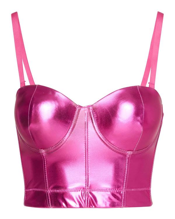 Steve Madden Metallic Bustier Topper Dame Rosa | SM-384FI