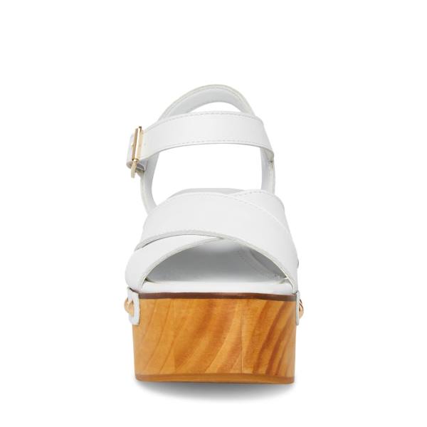 Steve Madden Mosco Lær Sandaler Dame Hvite | SM-125HW