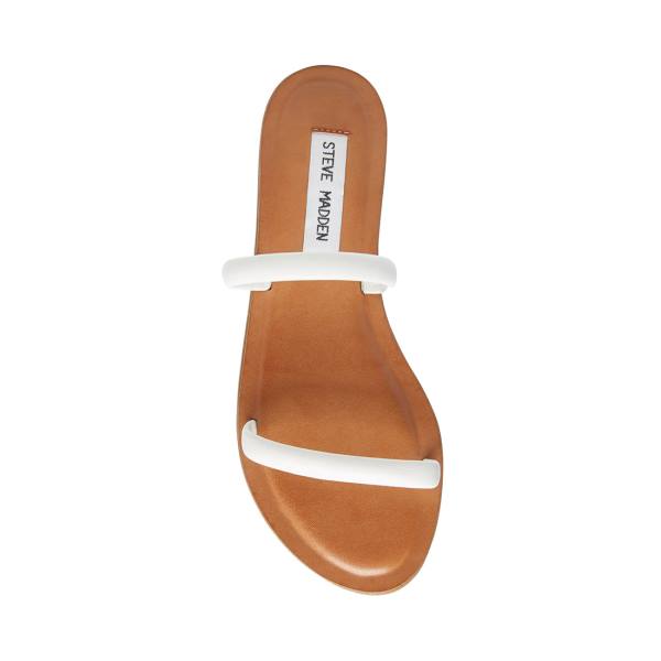 Steve Madden Myla Lær Sandaler Dame Hvite | SM-923QS