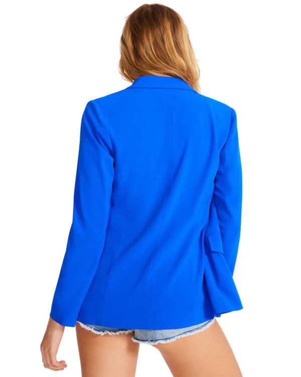 Steve Madden Neon Blazer Jakke Dame Blå | SM-678WG