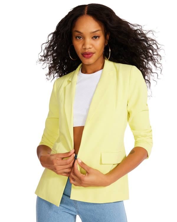 Steve Madden Neon Blazer Jakke Dame Gul | SM-016HF