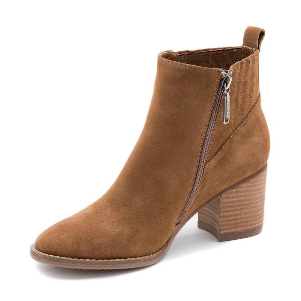 Steve Madden Noa Vanntette Camel Semsket Skinn Ankelstøvletter Dame Brune | SM-694OC