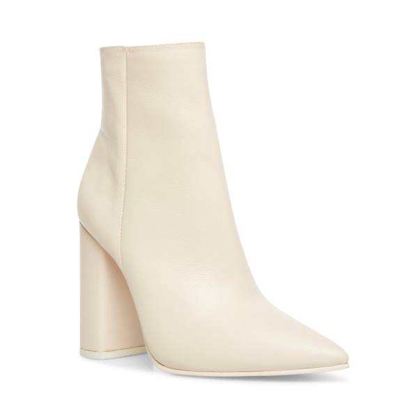 Steve Madden Noticed Bone Lær Ankelstøvletter Dame Beige | SM-692CF