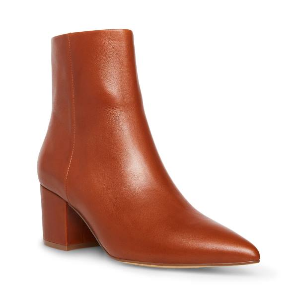 Steve Madden Ossie Cognac Lær Ankelstøvletter Dame Brune | SM-420GR